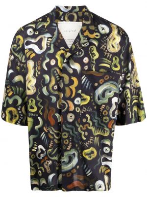 Košeľa s potlačou s abstraktným vzorom Toogood čierna