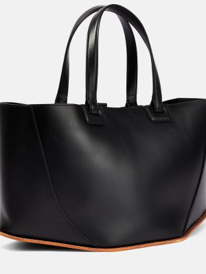 Kožená nákupná taška Gabriela Hearst čierna