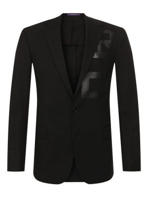 Хлопковый пиджак Ralph Lauren черный