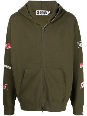 Trykt zip hettegenser A Bathing Ape® grønn