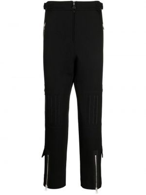 Μάλλινο παντελόνι με ίσιο πόδι με φερμουάρ Namacheko μαύρο