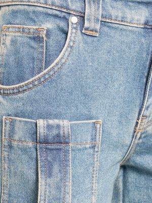 Straight fit džíny s nízkým pasem Blumarine modré
