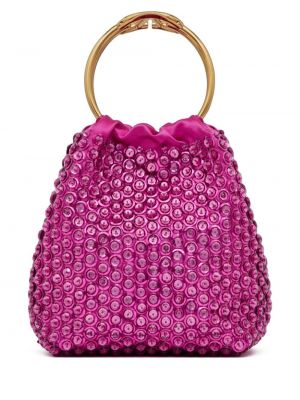 Τσάντα shopper με κέντημα Valentino Garavani ροζ