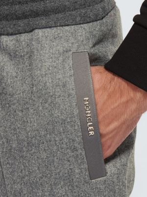Flanelové vlněné kalhoty Moncler šedé
