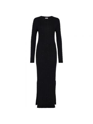 Sukienka bawełniana Brunello Cucinelli czarna