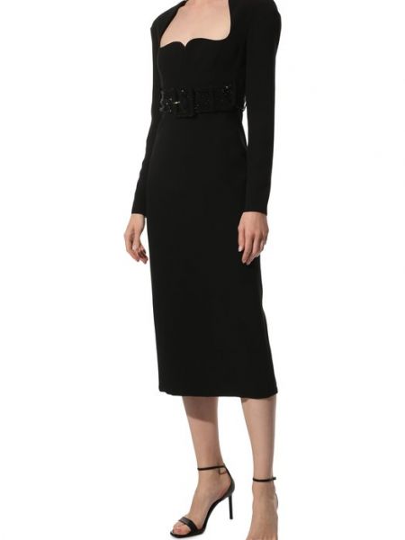Шелковое платье Versace черное