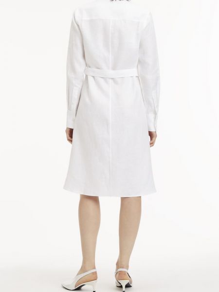Льняное платье-рубашка Calvin Klein белое