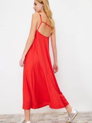 Πλεκτή φόρεμα Trendyol κόκκινο