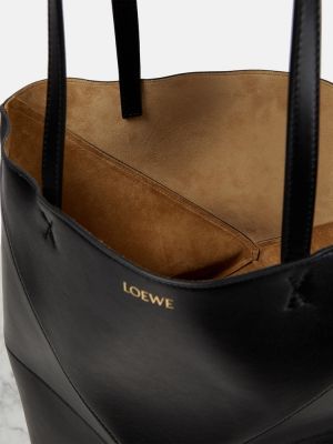 Leder shopper handtasche Loewe schwarz