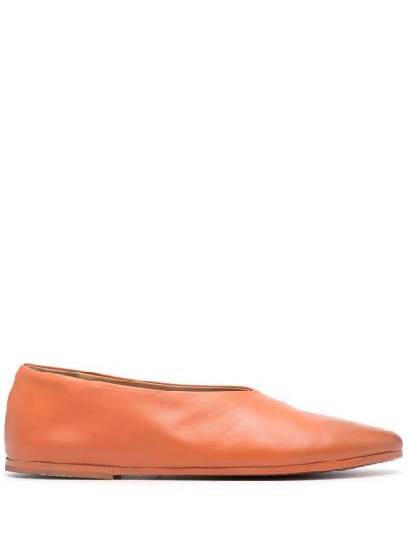 Кожени ниски обувки Marsell оранжево