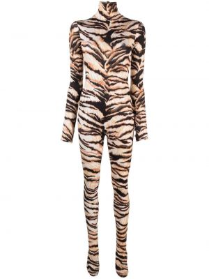 Salopetă cu imagine cu model zebră Roberto Cavalli maro