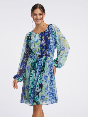 Kvetinové šaty Orsay modrá