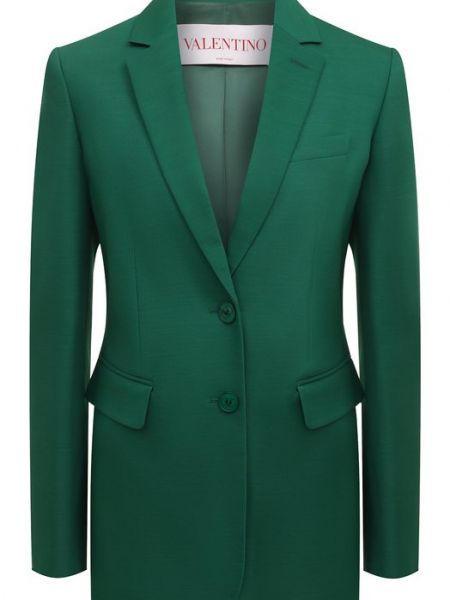 Зеленый шерстяной пиджак Valentino
