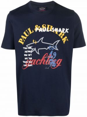 Тениска с принт Paul & Shark синьо