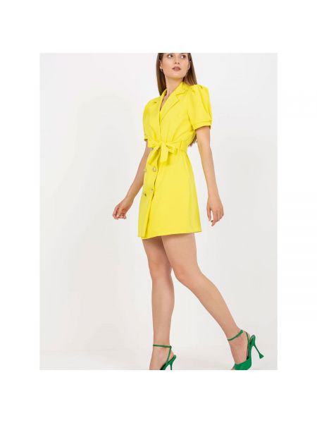 Mini šaty Fashionhunters žluté