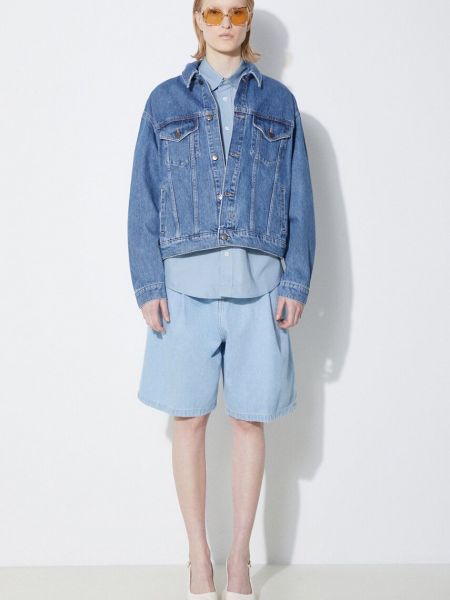 Džínové šortky s vysokým pasem Carhartt Wip modré