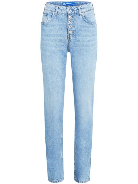 Blugi conici cu talie înaltă Karl Lagerfeld Jeans albastru