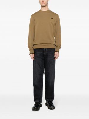Pletený svetr s výšivkou Fred Perry hnědý
