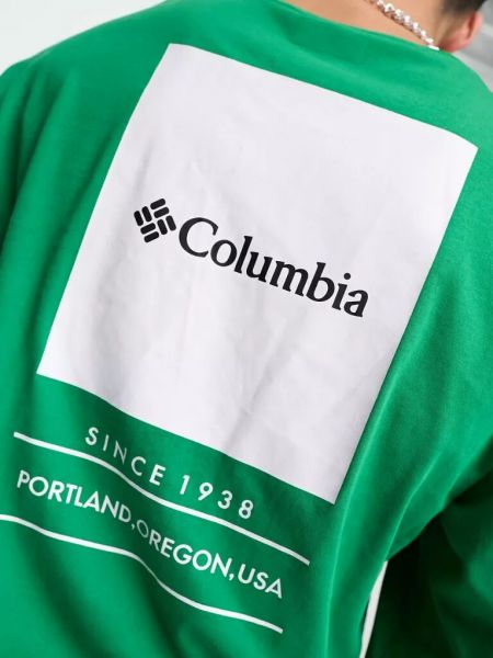 Поло с длинным рукавом Columbia зеленое