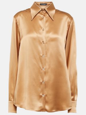 Шелковая рубашка Dolce&Gabbana коричневый