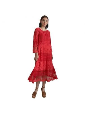 Хлопковое платье миди Made In Italy красное