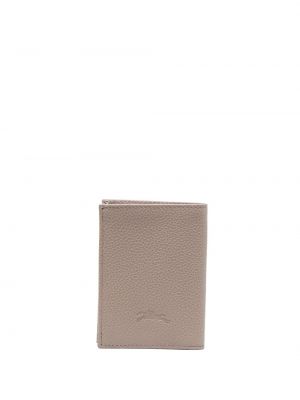 Portfel skórzany Longchamp beżowy