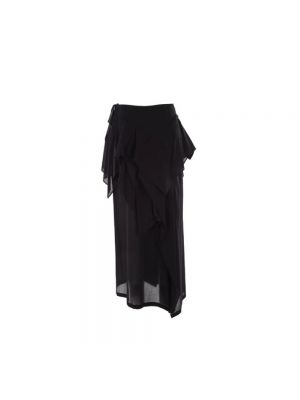 Długa spódnica z falbankami Yohji Yamamoto czarna