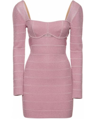 Sukienka mini Hervé Léger różowa