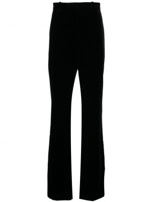 Sametové rovné kalhoty Ferragamo černé