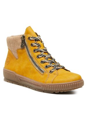 Členkové topánky Rieker žltá