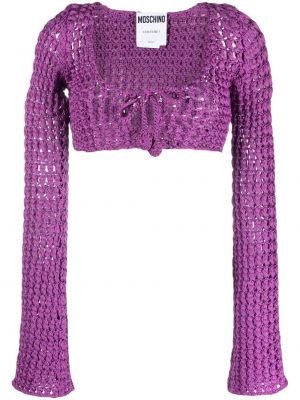 Crop top chunky Moschino fioletowy