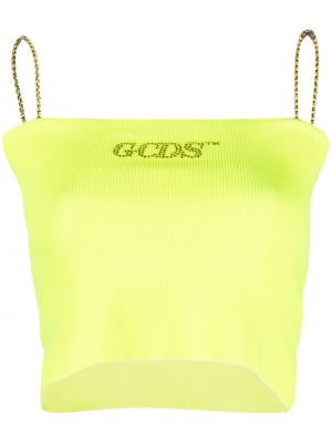 Tank top su kristalais Gcds geltona