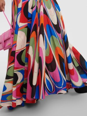 Plisovaná dlhá sukňa s potlačou Pucci
