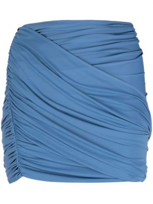 Fustă mini asimetrică drapată Atlein albastru