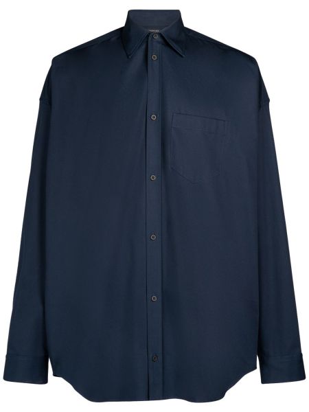 Camisa de algodón Balenciaga azul