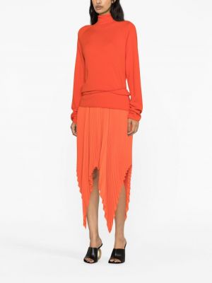 Plisované asymetrické sukně Styland oranžové