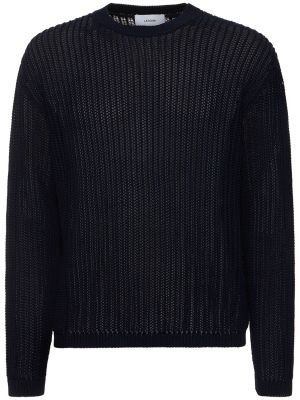 Suéter de algodón de punto Lardini azul