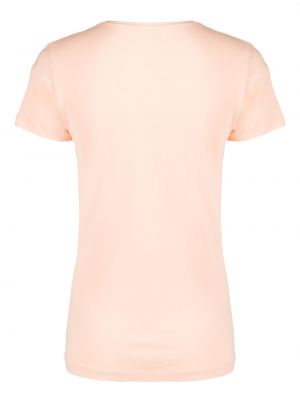 Tričko s potiskem Emporio Armani růžové