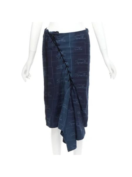 Spódnica bawełniana Yohji Yamamoto Pre-owned niebieska