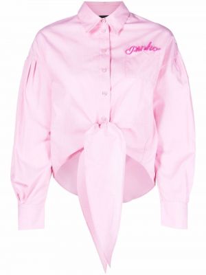 Koszula z haftem Pinko, różowy