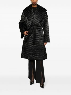 Pikowany płaszcz Versace czarny