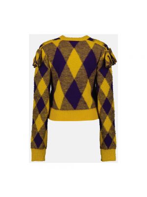 Sweter z wzorem argyle Burberry żółty