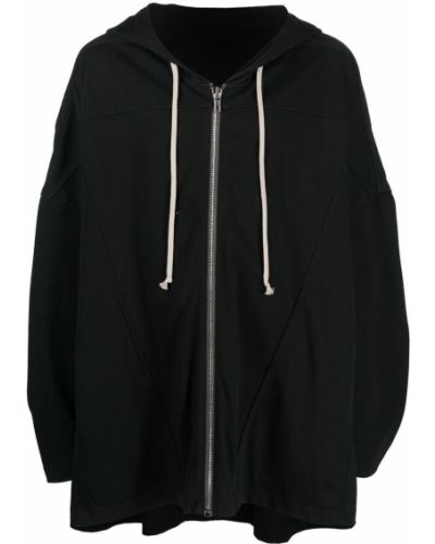 Bomull zip hettegenser Rick Owens svart