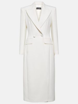 Μάλλινο παλτό Dolce&gabbana λευκό