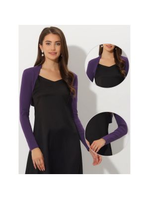 Элегантная блузка с длинным рукавом Allegra K фиолетовая