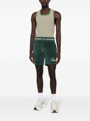 Shorts de sport brodeés en coton Autry vert
