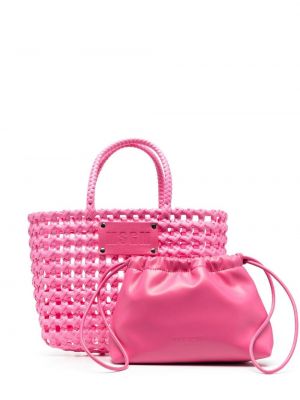 Pletena nakupovalna torba Msgm roza