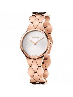 Zegarek z różowego złota w wężowy wzór Calvin Klein