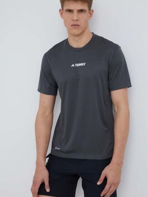Тениска с дълъг ръкав с принт Adidas Terrex сиво