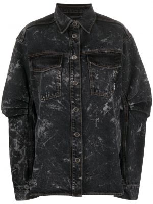 Bavlněná džínová košile Rotate černá
